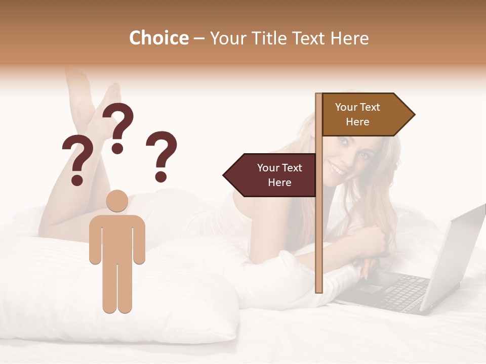 Blonde Laptop Sexy PowerPoint Template