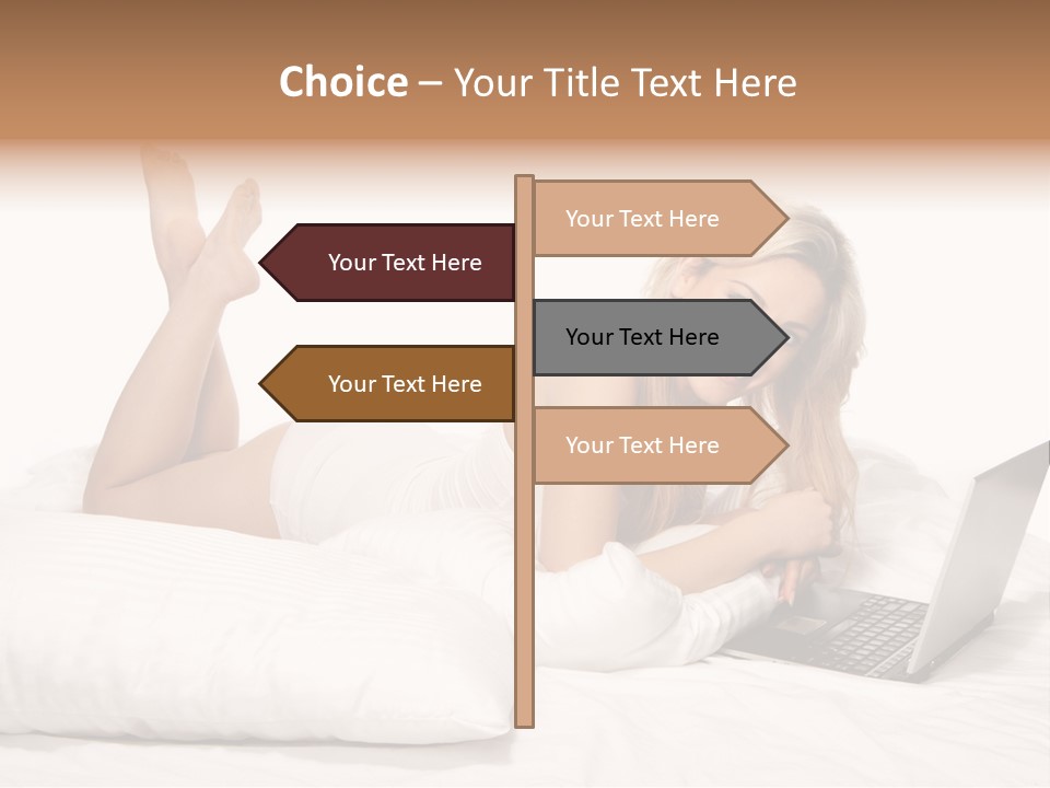 Blonde Laptop Sexy PowerPoint Template