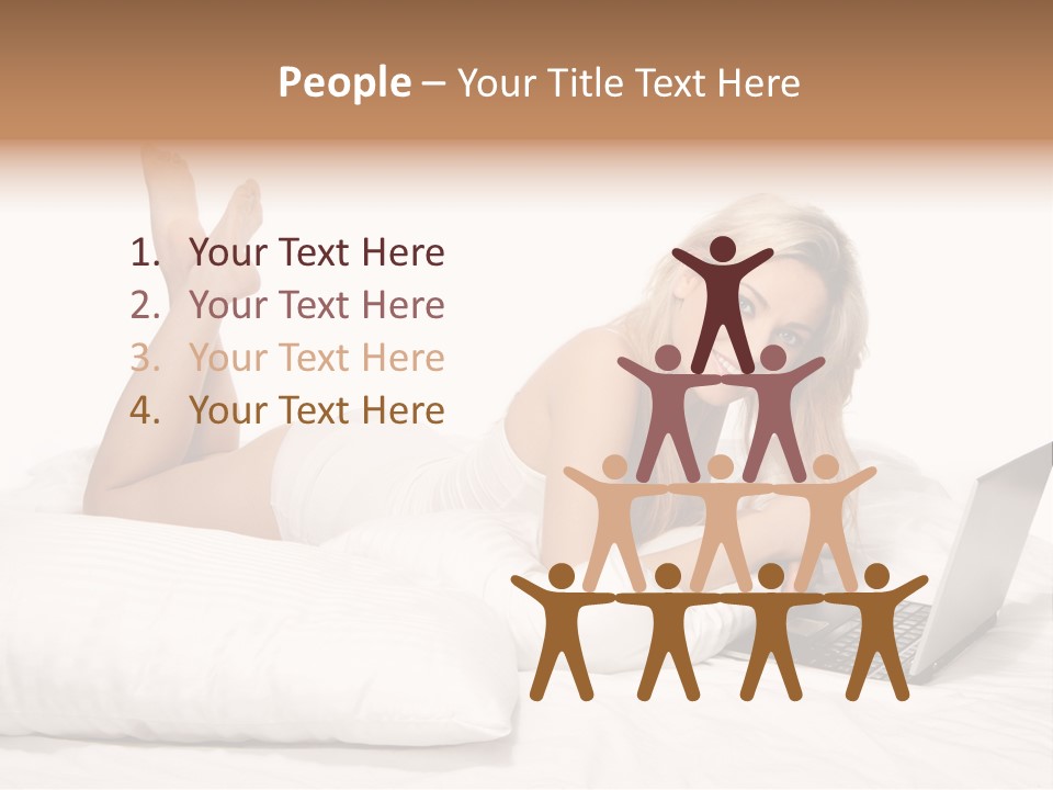 Blonde Laptop Sexy PowerPoint Template