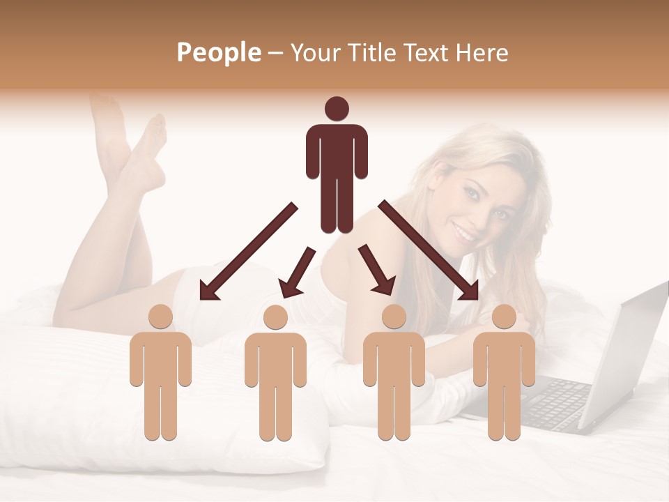 Blonde Laptop Sexy PowerPoint Template