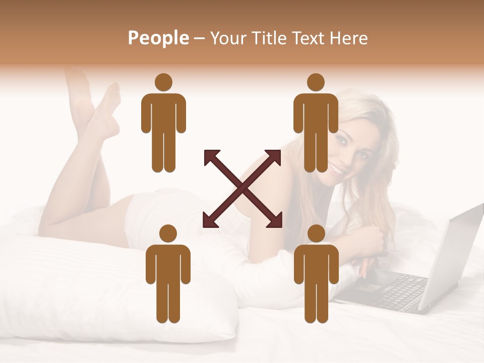 Blonde Laptop Sexy PowerPoint Template
