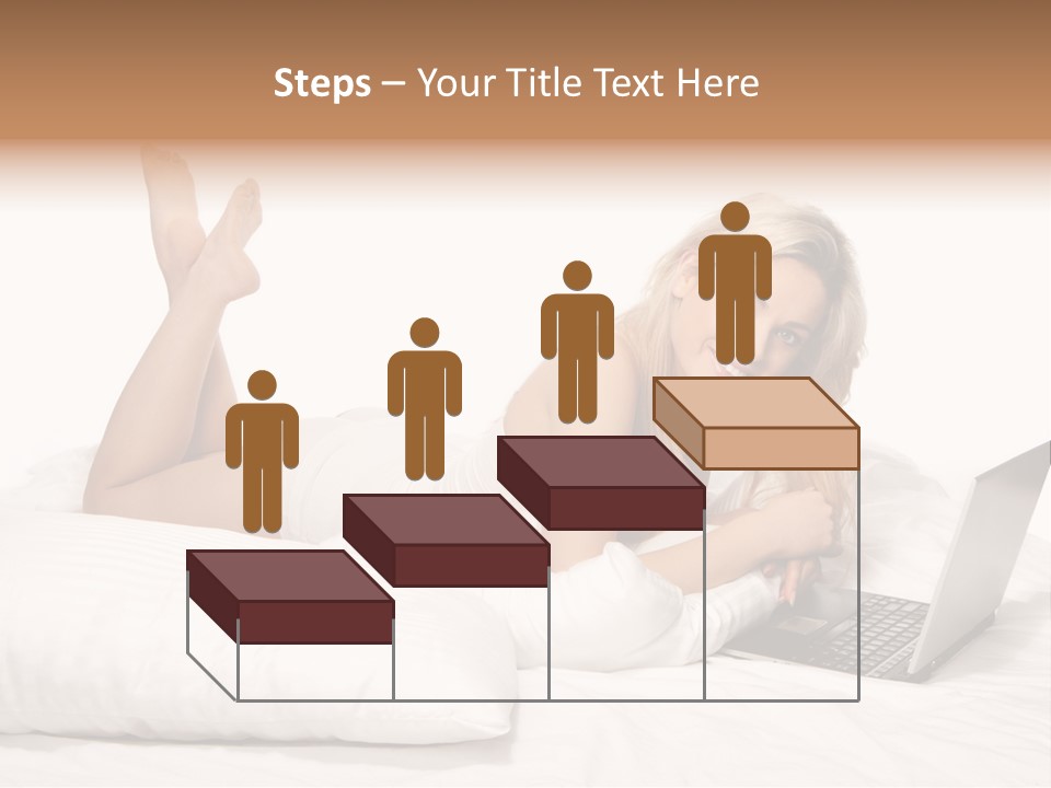 Blonde Laptop Sexy PowerPoint Template