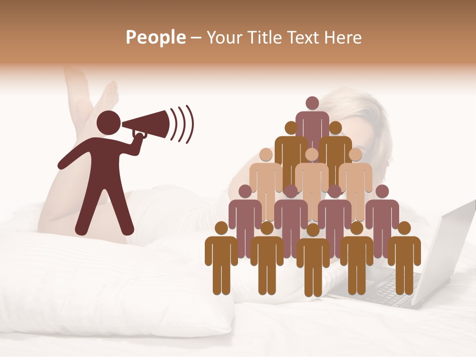 Blonde Laptop Sexy PowerPoint Template