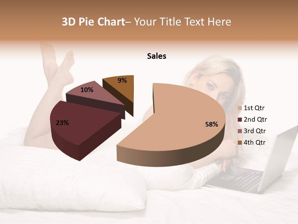 Blonde Laptop Sexy PowerPoint Template