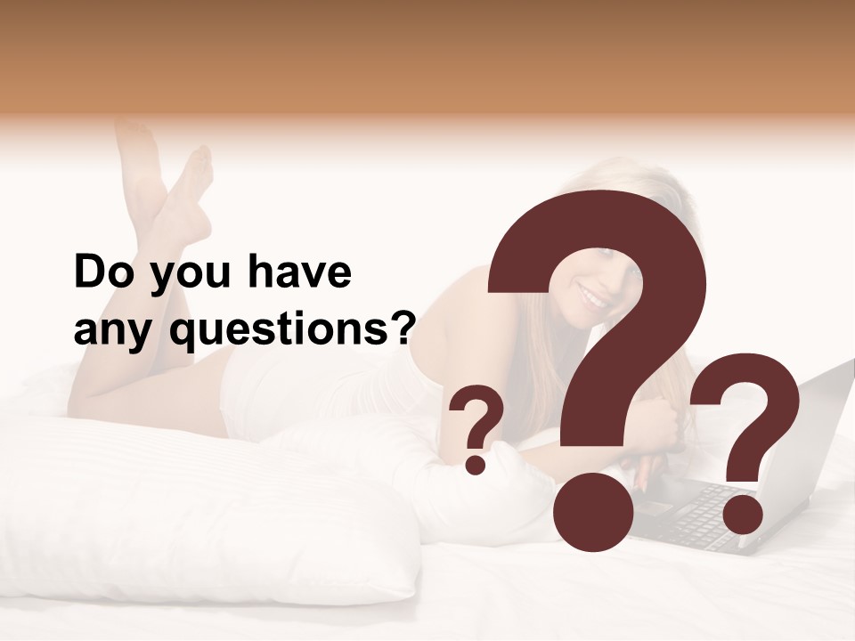 Blonde Laptop Sexy PowerPoint Template