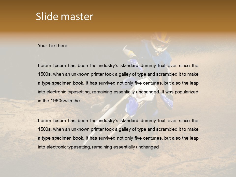 Moto Jump Yellow PowerPoint Template