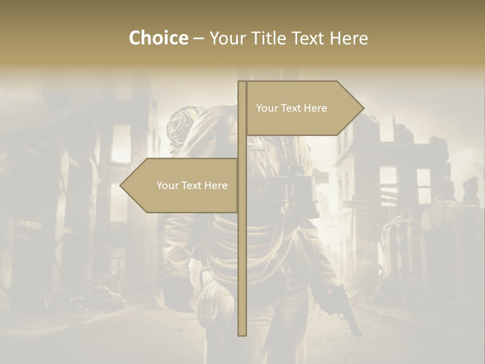 Binoculars Crazy Earthquake PowerPoint Template