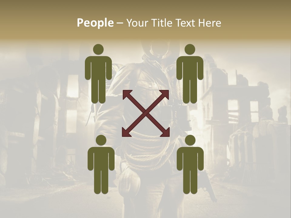 Binoculars Crazy Earthquake PowerPoint Template