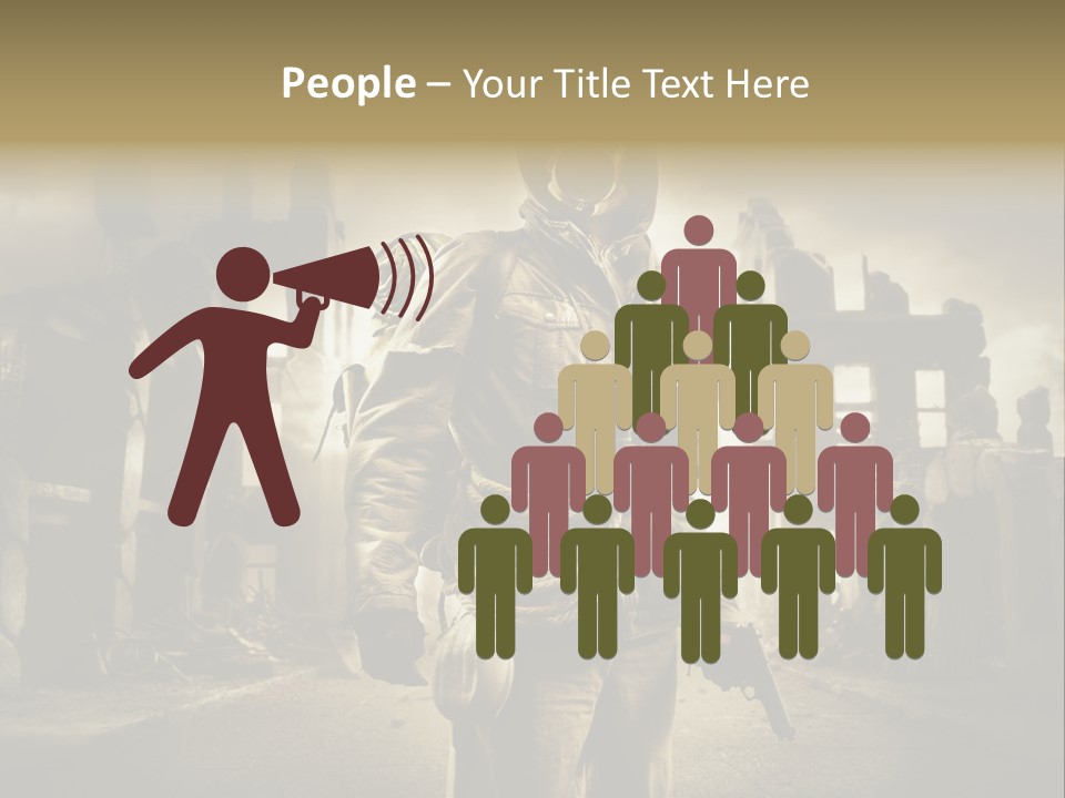 Binoculars Crazy Earthquake PowerPoint Template