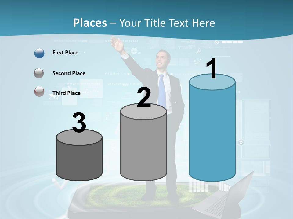 Laptop Smart Community PowerPoint Template