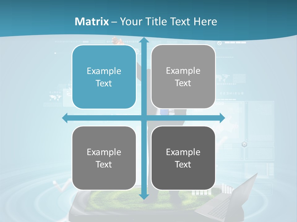 Laptop Smart Community PowerPoint Template