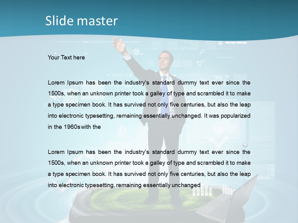 Laptop Smart Community PowerPoint Template