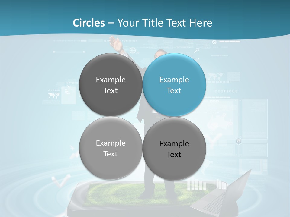 Laptop Smart Community PowerPoint Template