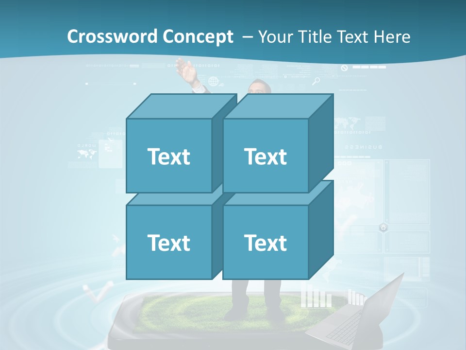 Laptop Smart Community PowerPoint Template