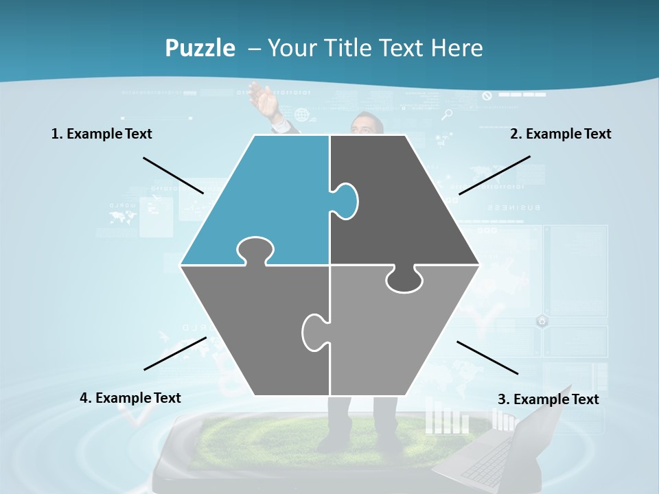 Laptop Smart Community PowerPoint Template