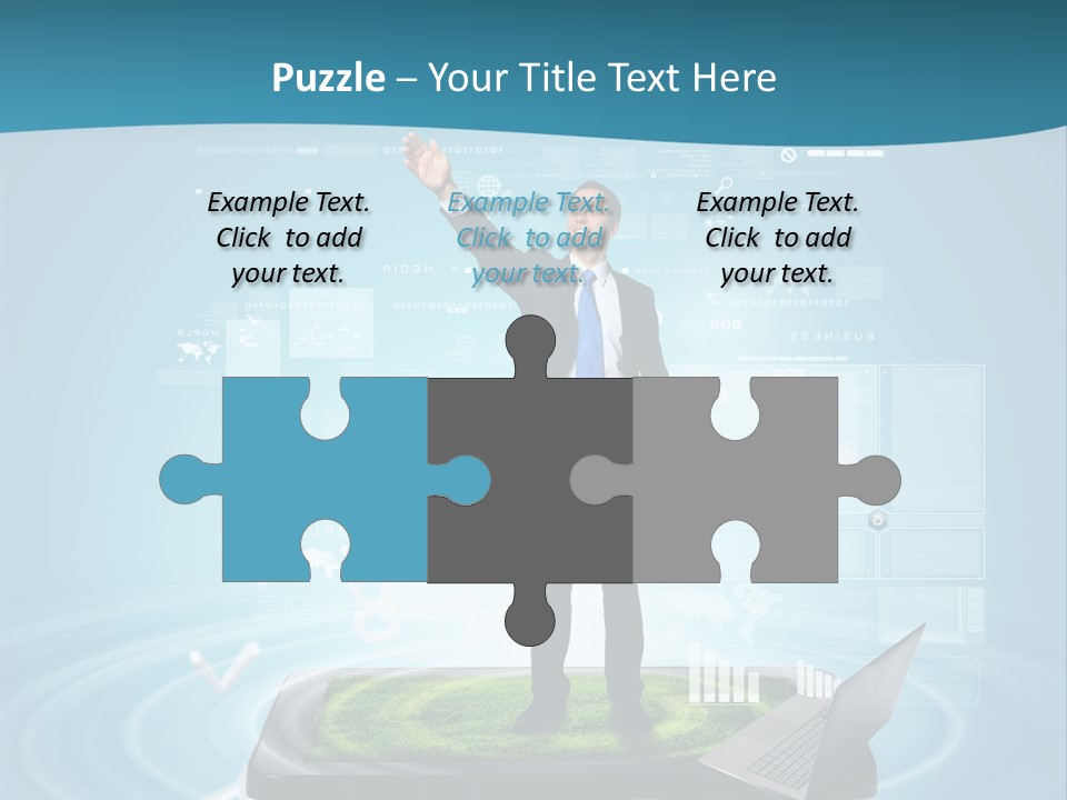 Laptop Smart Community PowerPoint Template