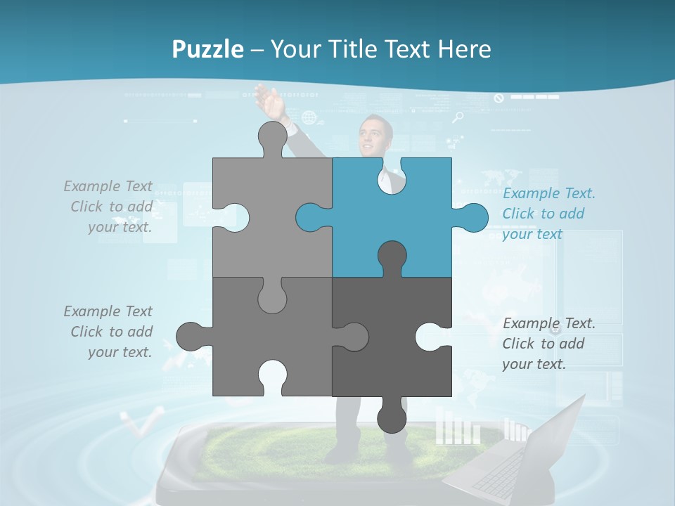 Laptop Smart Community PowerPoint Template