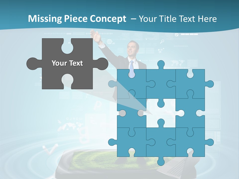 Laptop Smart Community PowerPoint Template