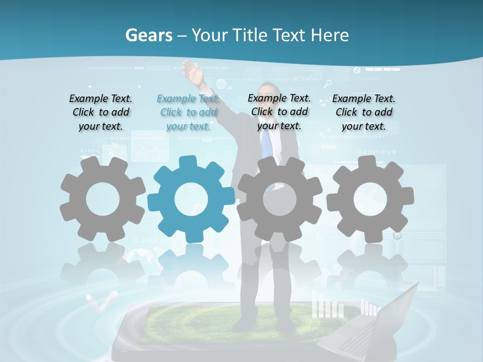 Laptop Smart Community PowerPoint Template