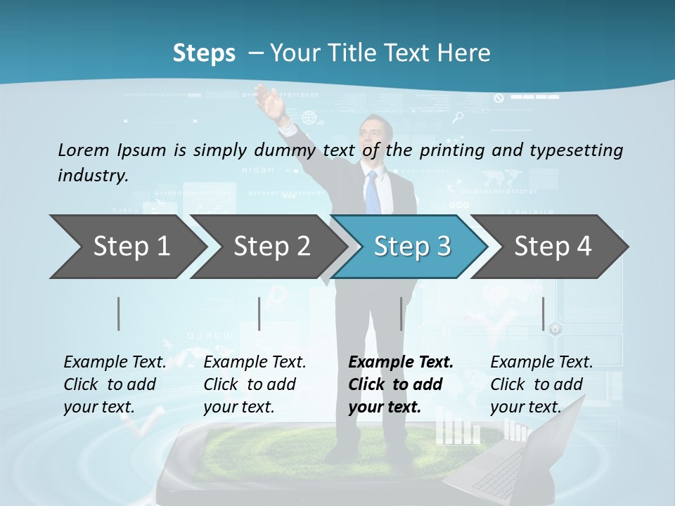 Laptop Smart Community PowerPoint Template