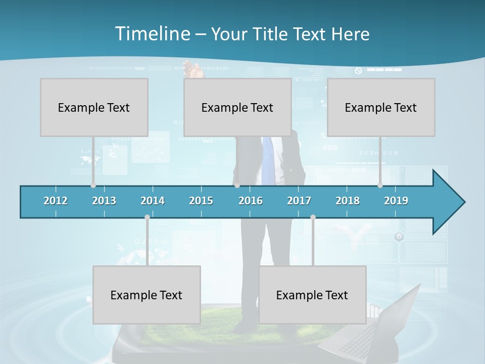 Laptop Smart Community PowerPoint Template