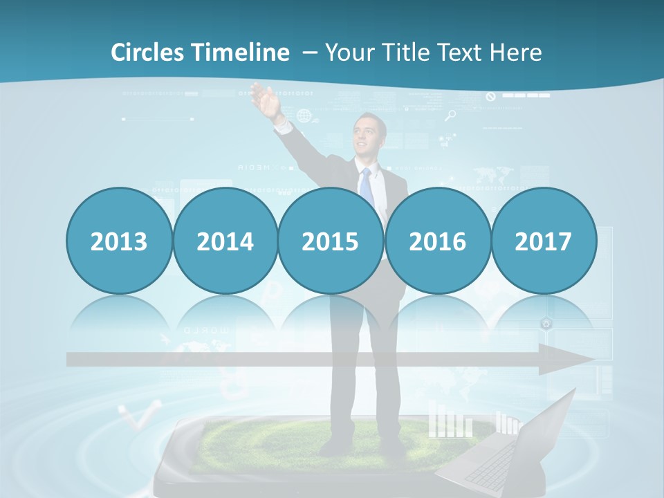 Laptop Smart Community PowerPoint Template