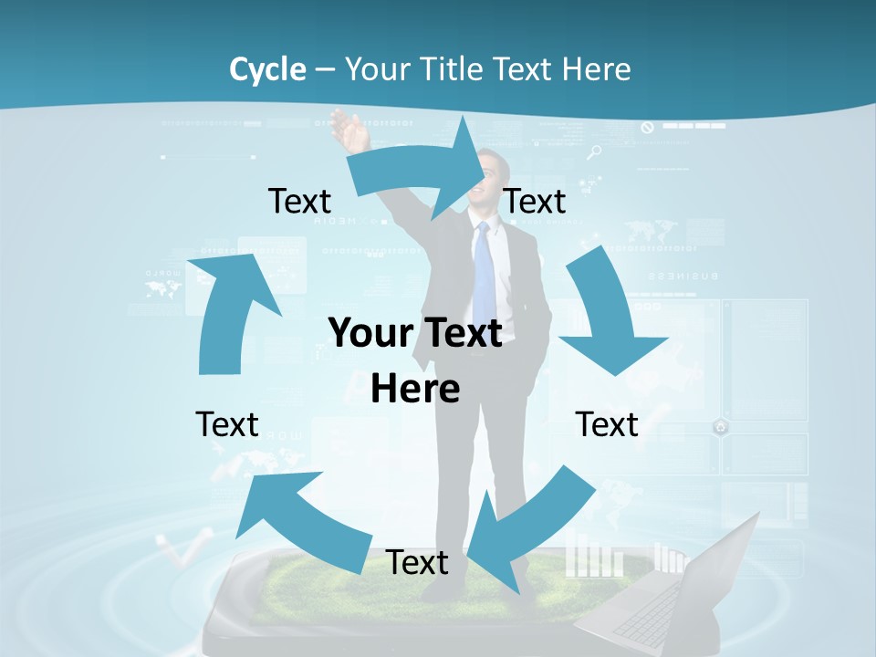 Laptop Smart Community PowerPoint Template