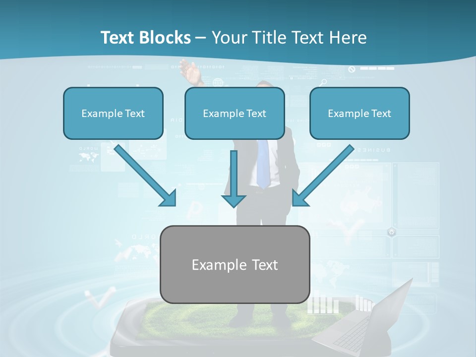 Laptop Smart Community PowerPoint Template