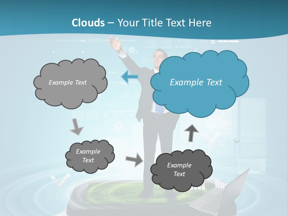 Laptop Smart Community PowerPoint Template