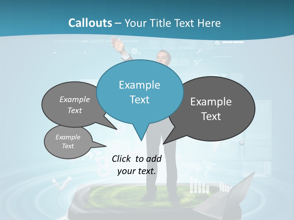 Laptop Smart Community PowerPoint Template