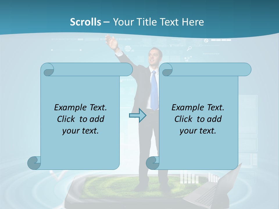 Laptop Smart Community PowerPoint Template