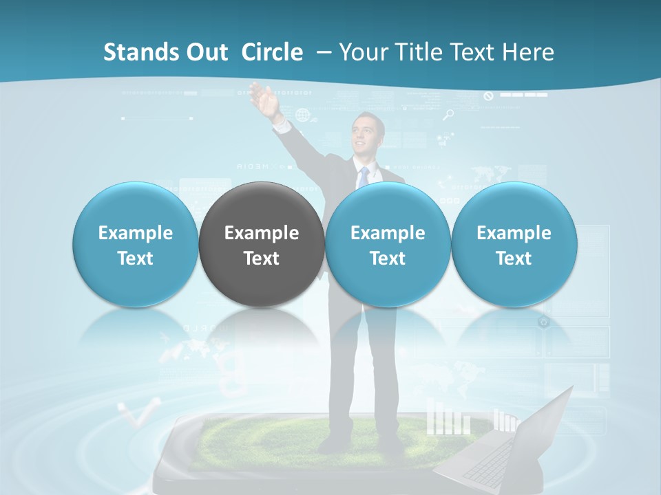 Laptop Smart Community PowerPoint Template