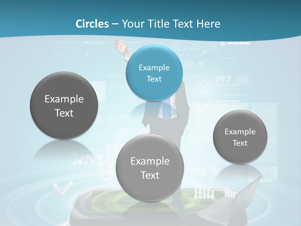 Laptop Smart Community PowerPoint Template
