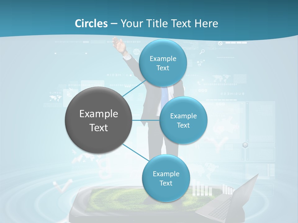 Laptop Smart Community PowerPoint Template
