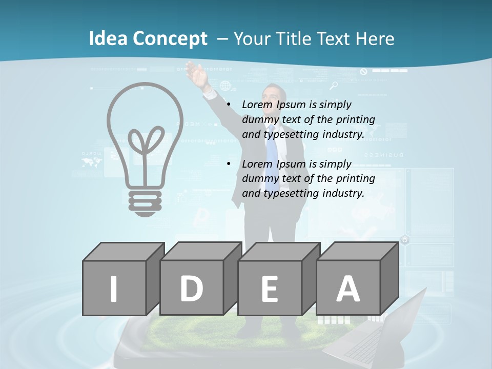 Laptop Smart Community PowerPoint Template