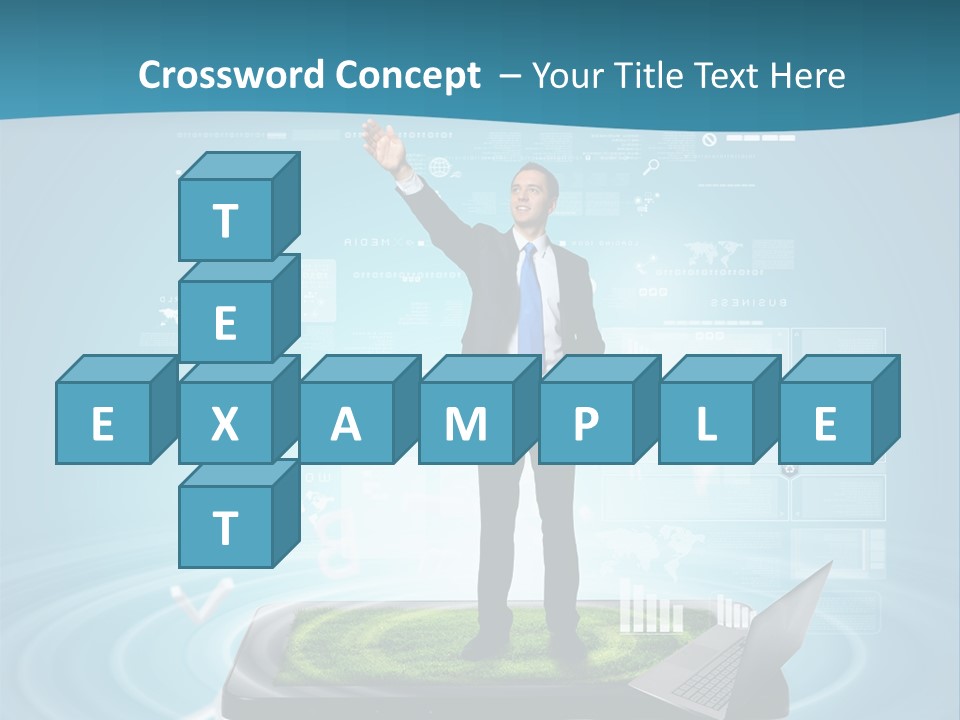 Laptop Smart Community PowerPoint Template