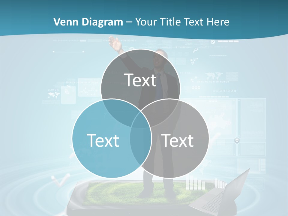 Laptop Smart Community PowerPoint Template