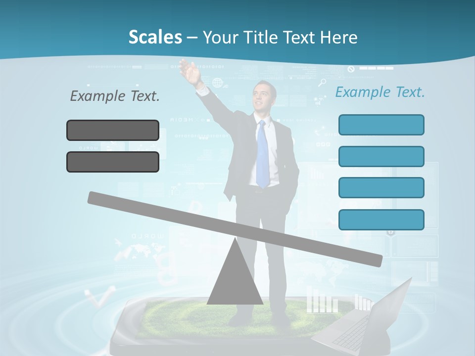 Laptop Smart Community PowerPoint Template