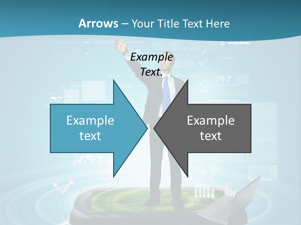 Laptop Smart Community PowerPoint Template