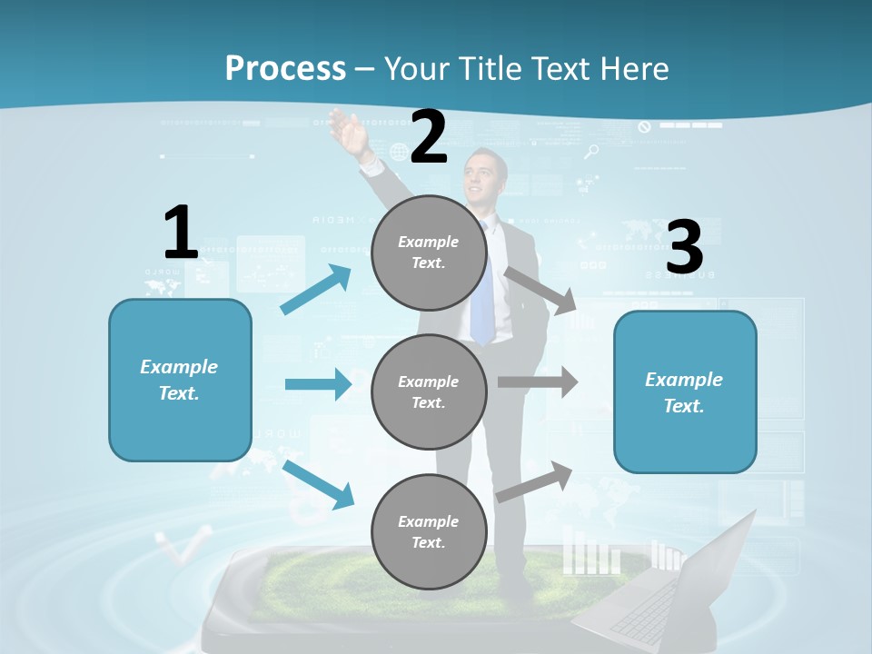 Laptop Smart Community PowerPoint Template