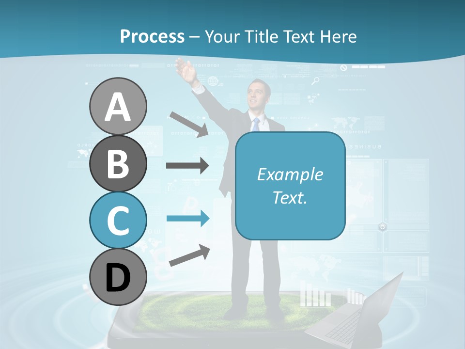 Laptop Smart Community PowerPoint Template