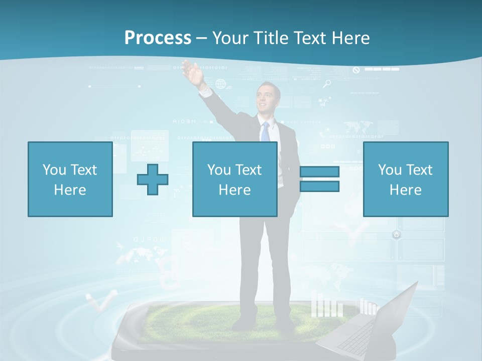 Laptop Smart Community PowerPoint Template