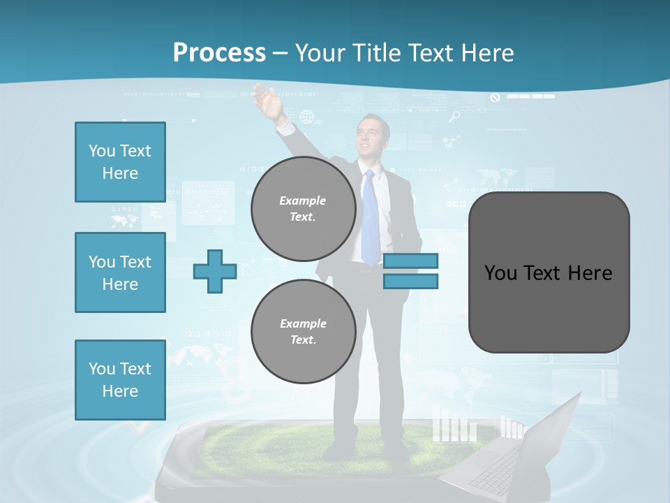 Laptop Smart Community PowerPoint Template
