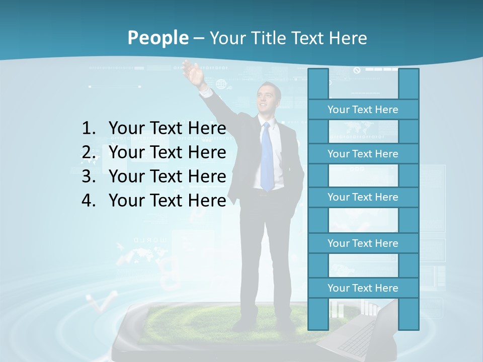 Laptop Smart Community PowerPoint Template