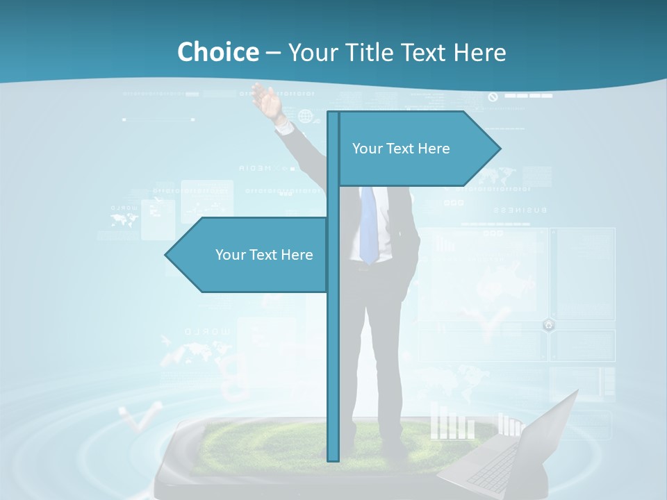 Laptop Smart Community PowerPoint Template