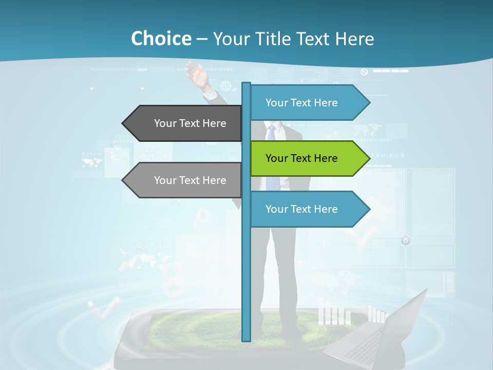 Laptop Smart Community PowerPoint Template