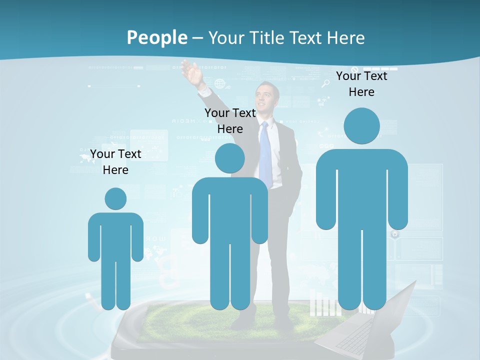 Laptop Smart Community PowerPoint Template