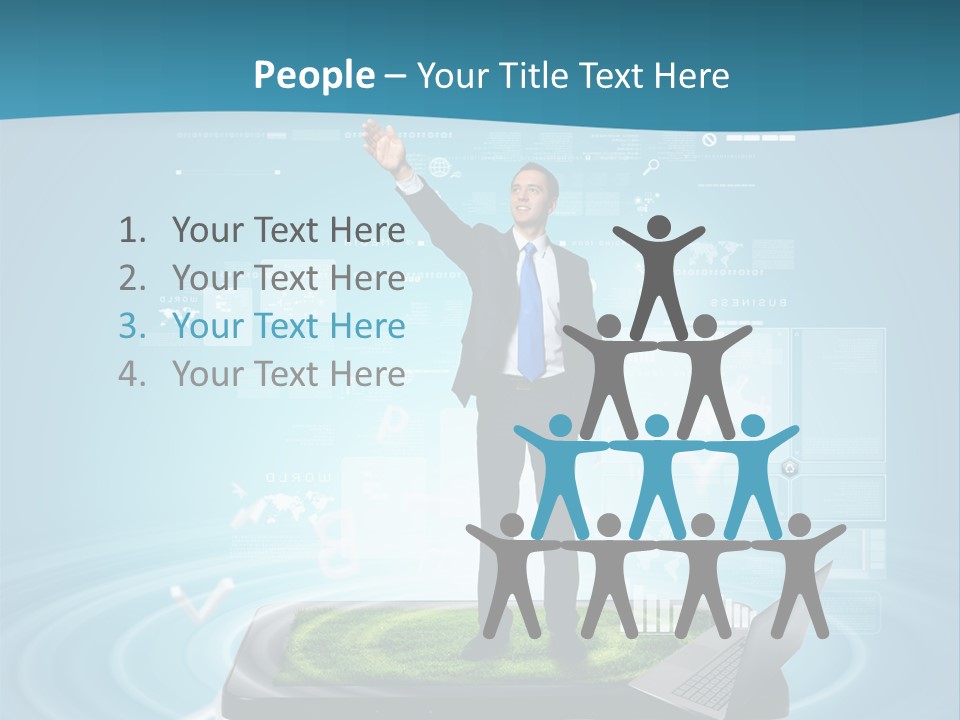 Laptop Smart Community PowerPoint Template