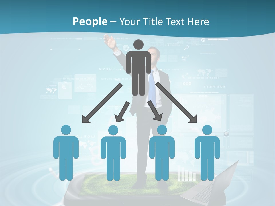 Laptop Smart Community PowerPoint Template