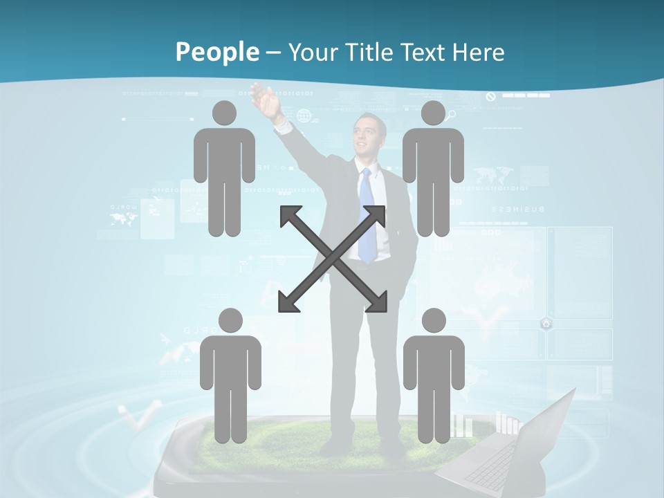 Laptop Smart Community PowerPoint Template